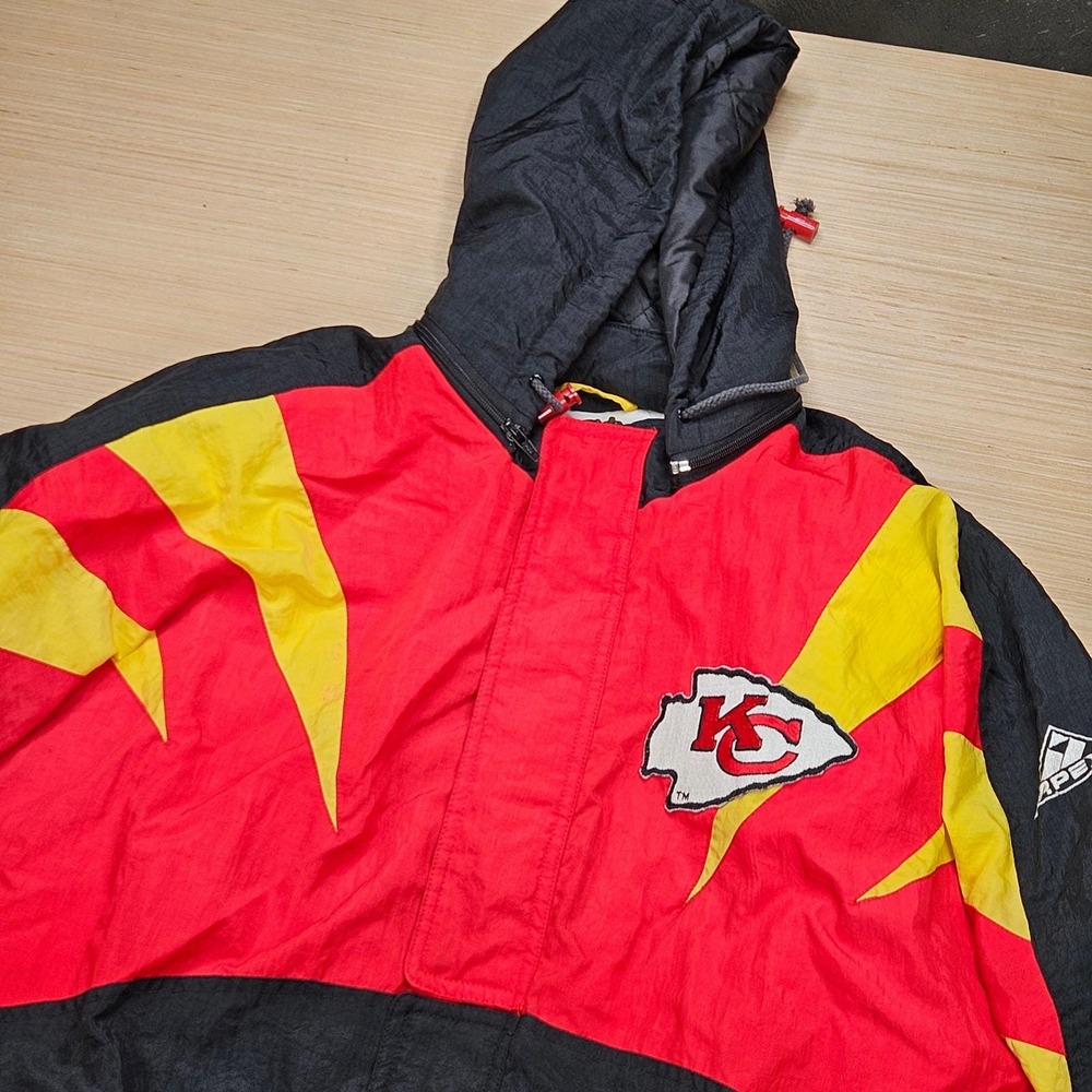 Vintage Kansas City Chiefs Apex One Puffer Jacket Mens L NFL Pro Line Sharktooth